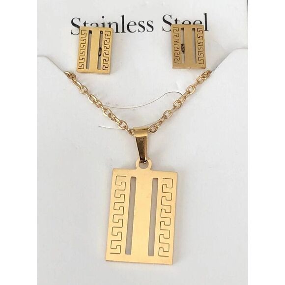 Fashion jewelry 14k Gold plated esrrings and necklace set - Picture 1 of 4